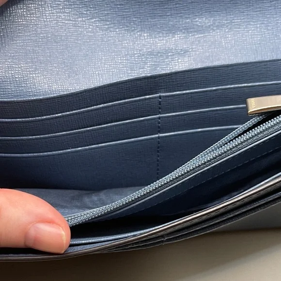 Furla Italian Beautiful Blue Wallet Furla Lux - Picture 4 of 9